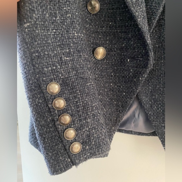 L’Agence Kenzie Double Breasted Blazer - Blue Bird Melange - Size 0 - Picture 8 of 12